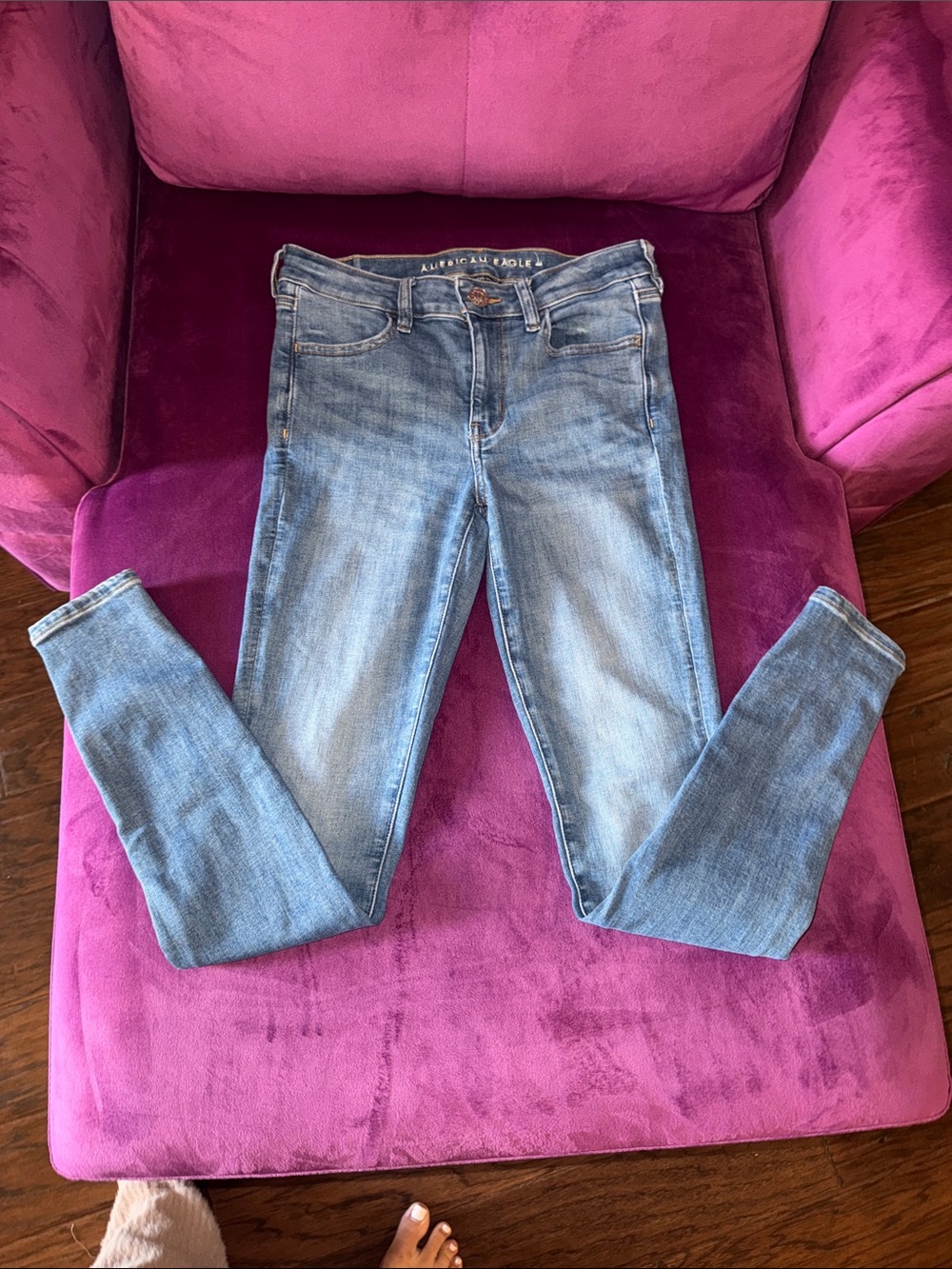 American Eagle Outfitters Skinny Jeans Light Blue Ne(x)t Level Stretch 6 Long